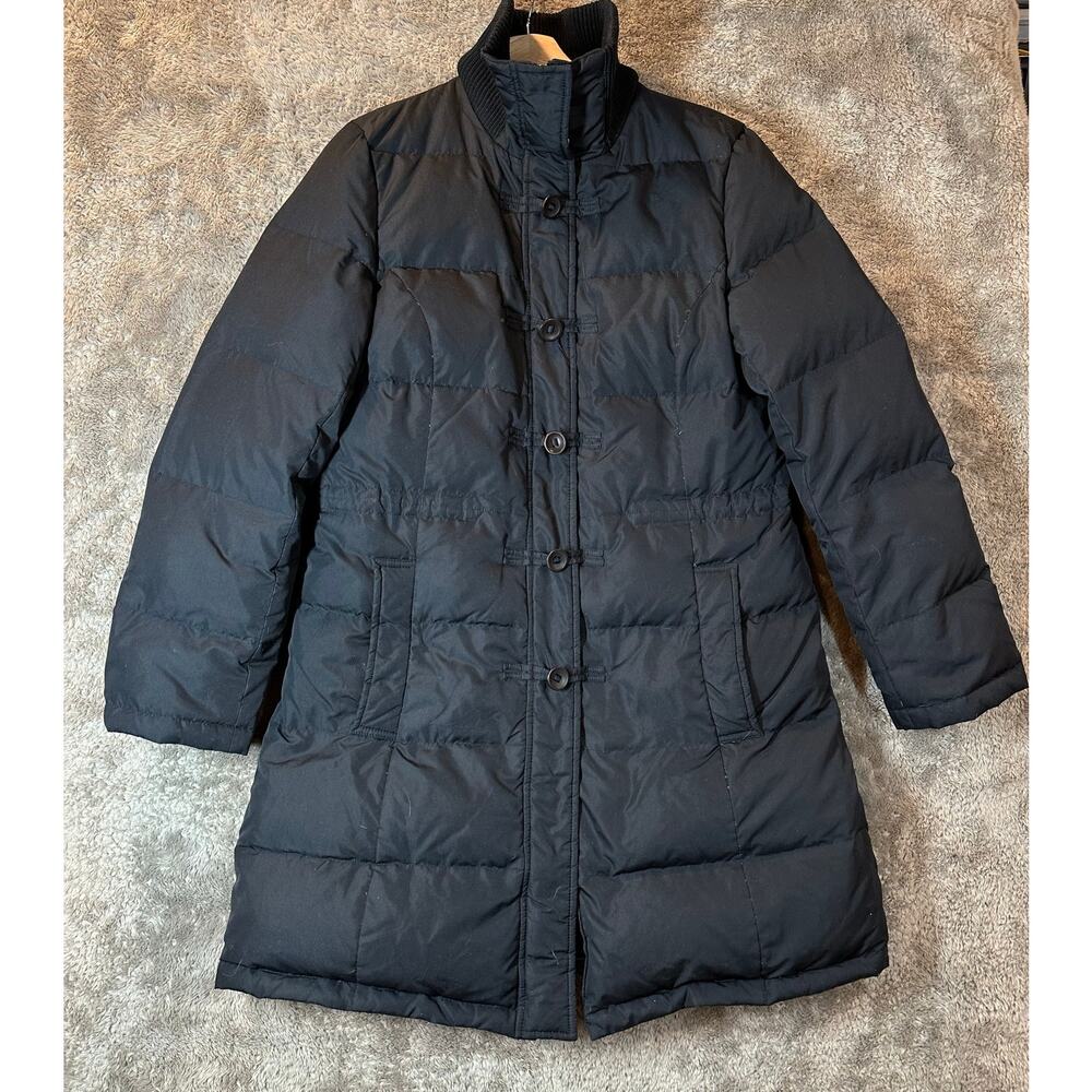 Ann Taylor Loft Down Filled Parka Long Coat Black Puffer Winter Jacket M Medium